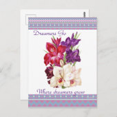 Mooie Canvas Floral Briefkaart Art (Voorkant / Achterkant)