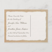 Mooie Canvas & Kant Kijk Save the Date Aankondigingskaart (Achterkant)