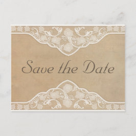 Mooie  Canvas & Kant Kijk Save the Date Aankondigingskaart