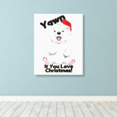 Mooie Canvas Muurdecoratie met Ijsbeer met Kerst (Insitu (Houten vloer))