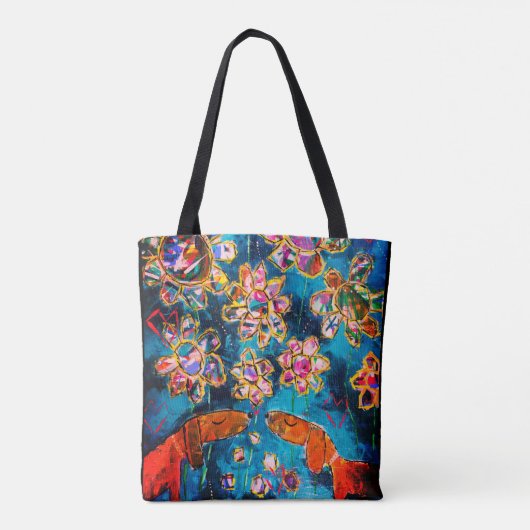 Mooie canvas tas 'Daschunds in Love' (Achterkant)