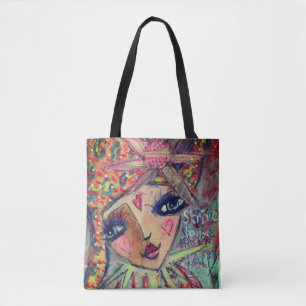 Mooie canvas tas "streven naar geluk"