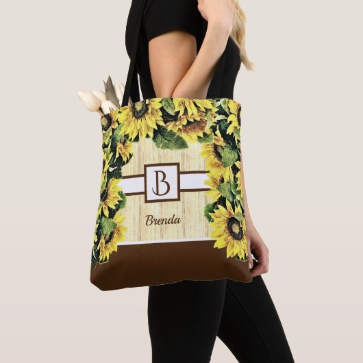 Mooie Canvas tas van Monogram zonnebloem (Dichtbij)