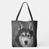 Mooie Canvas tas van Siberian Husky (Achterkant)