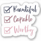 Mooie capabele waardige waterdichte Sticker set (Voorkant)