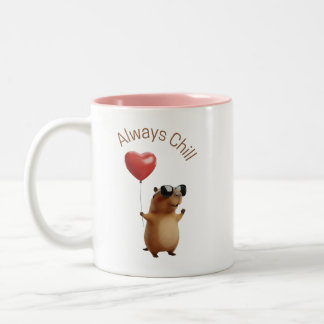 Mooie Capybara Altijd Chillen Valentijn Koffiemok Tweekleurige Koffiemok
