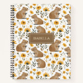 Mooie Capybara Bloemenspiraal Notebook Notitieboek (Voorkant)