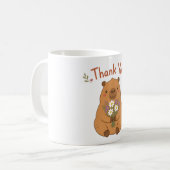 Mooie Capybara Dank Je Wel Wilde Bloemen Mok (Voorkant links)