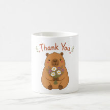 Mooie Capybara Dank Je Wel Wilde Bloemen Mok