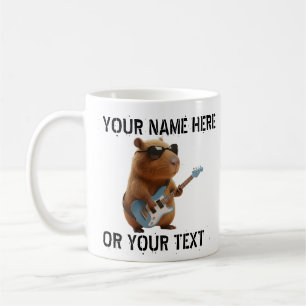 Mooie Capybara Gitaarspelende Grafische Klassieke Koffiemok