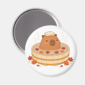 Mooie Capybara Herfst Onsen Esdoornblad Magneet (Voorkant / Achterkant)