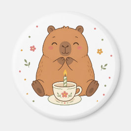 Mooie Capybara Verjaardagskaars Theekopje Magneet