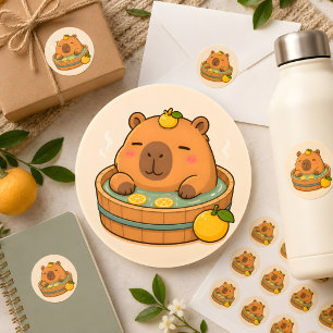 Mooie Capybara Yuzu Spa Kawaii Dier Sticker