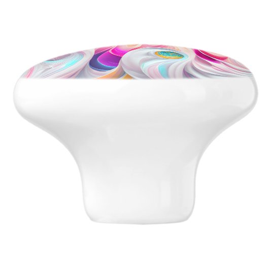 Mooie carnavalkleuren fractal Ceramic Knob Keramische Knop (Zijkant)
