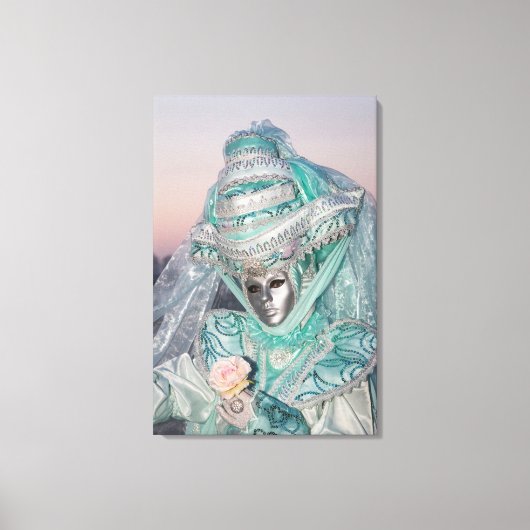 Mooie Carnavalskostuum, Venetië Canvas Afdruk (Voorkant)