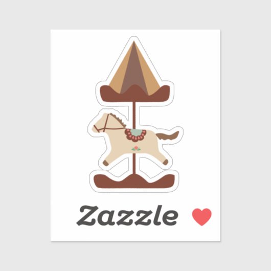 Mooie Carrousel Paard Uitknip Sticker (Vel)