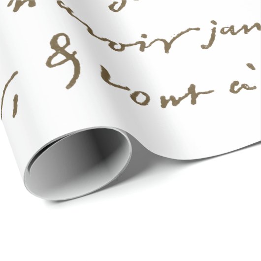 Mooie Carte Postale, Frans script Cadeaupapier (Rol Hoek)