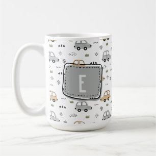 Mooie Cartoon Auto's Persoonlijk Monogram Koffiemok