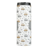 Mooie Cartoon Auto's Persoonlijk Monogram Thermosbeker (Achterkant)