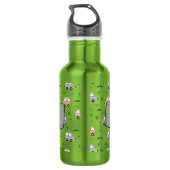Mooie Cartoon Auto's Persoonlijk Monogram Waterfles (Achterkant)