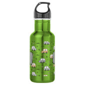 Mooie Cartoon Auto's Persoonlijk Monogram Waterfles (Voorkant)