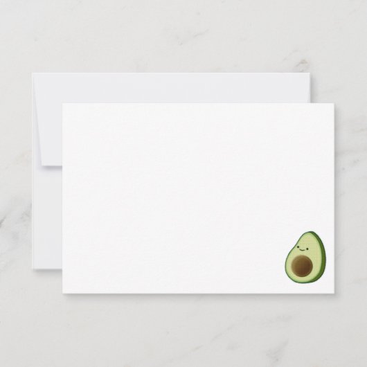 Mooie Cartoon Avocado Aangepaste Kaart Notitiekaartje (Voorkant)