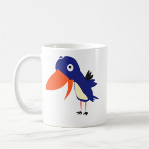 Mooie Cartoon Blauwe Vogel Keramische Mok