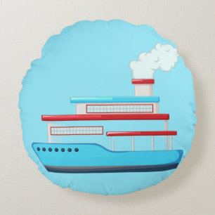 Mooie Cartoon Cruise Schip Ronde Kussen