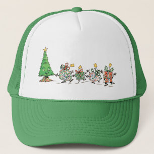 Mooie Cartoon Dansende Kerstcadeaus en Boom Trucker Pet