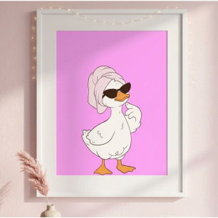Mooie Cartoon Eend Muur Kunst Schattige Eend Poster
