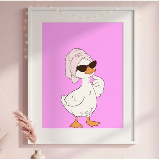 Mooie Cartoon Eend Muur Kunst | Schattige Eend Poster