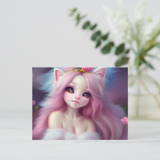 Mooie Cartoon kat Baby Briefkaart (Staand voorkant)