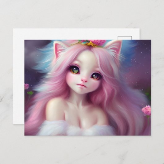 Mooie Cartoon kat Baby Briefkaart (Voorkant / Achterkant)