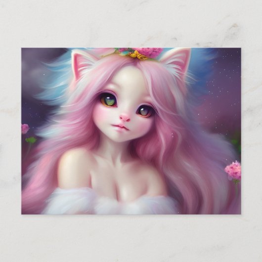 Mooie Cartoon kat Baby Briefkaart (Voorkant)