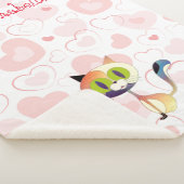 Mooie Cartoon kat en klinkende peulharten Sherpa Deken (3/4)