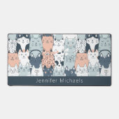 Mooie cartoon katten patroon met naam bureaumat (Voorkant)