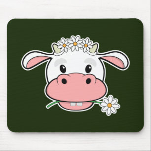 Mooie Cartoon Koe   Kawaii Boerderij Dier Muismat