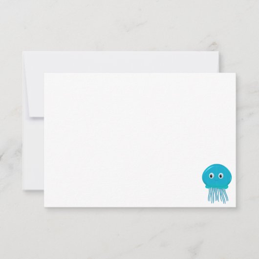 Mooie Cartoon Kwallen Deken op Maat Notitiekaartje (Voorkant)