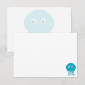 Mooie Cartoon Kwallen Deken op Maat Notitiekaartje (Voorkant / Achterkant)