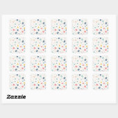 Mooie Cartoon Lucht Vierkante Sticker (Vel)