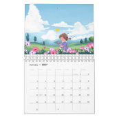 Mooie Cartoon Meisje Bloem Notebook Kalender (Jan 2027)