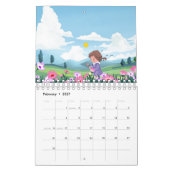 Mooie Cartoon Meisje Bloem Notebook Kalender (Feb 2027)