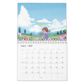 Mooie Cartoon Meisje Bloem Notebook Kalender (Mar 2027)