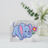 Mooie cartoon olifant briefkaart (Staand voorkant)