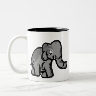 Mooie Cartoon Olifant Koffiemok voor Kinderen Tweekleurige Koffiemok