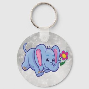 Mooie cartoon olifant sleutelhanger