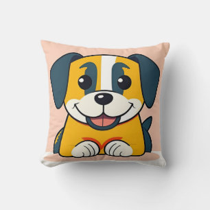 Mooie Cartoon Puppy Pret Fun Kinderkamer & Familie Kussen