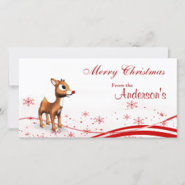 Mooie Cartoon Rendier Kerst Cadeautags Feestdagenkaart