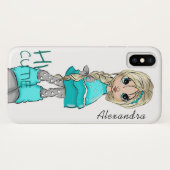 Mooie Cartoon stijl Meisje Case-Mate iPhone Case (Achterkant (horizontaal))