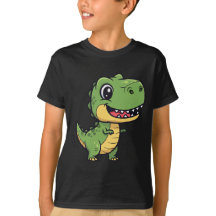 Mooie Cartoon T-Rex Dinosaur Kinder T-Shirt 